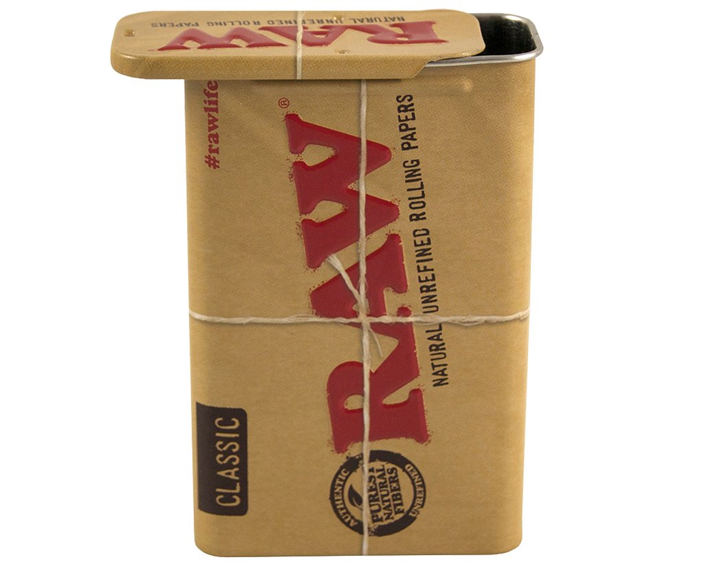 RAW Classic Zigarettenbox - Metall Dose braun