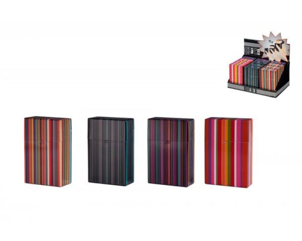 Zigarettenbox Bunte Streifen - verschiedene Farben