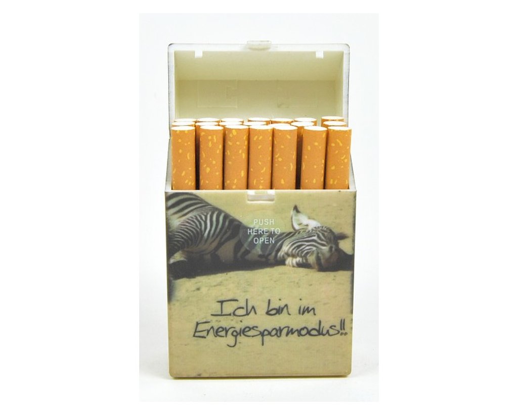 ZB010-6  Zigarettenbox Etui ca 21 Zigaretten Kunststoff  Wolf  coole sprüche 