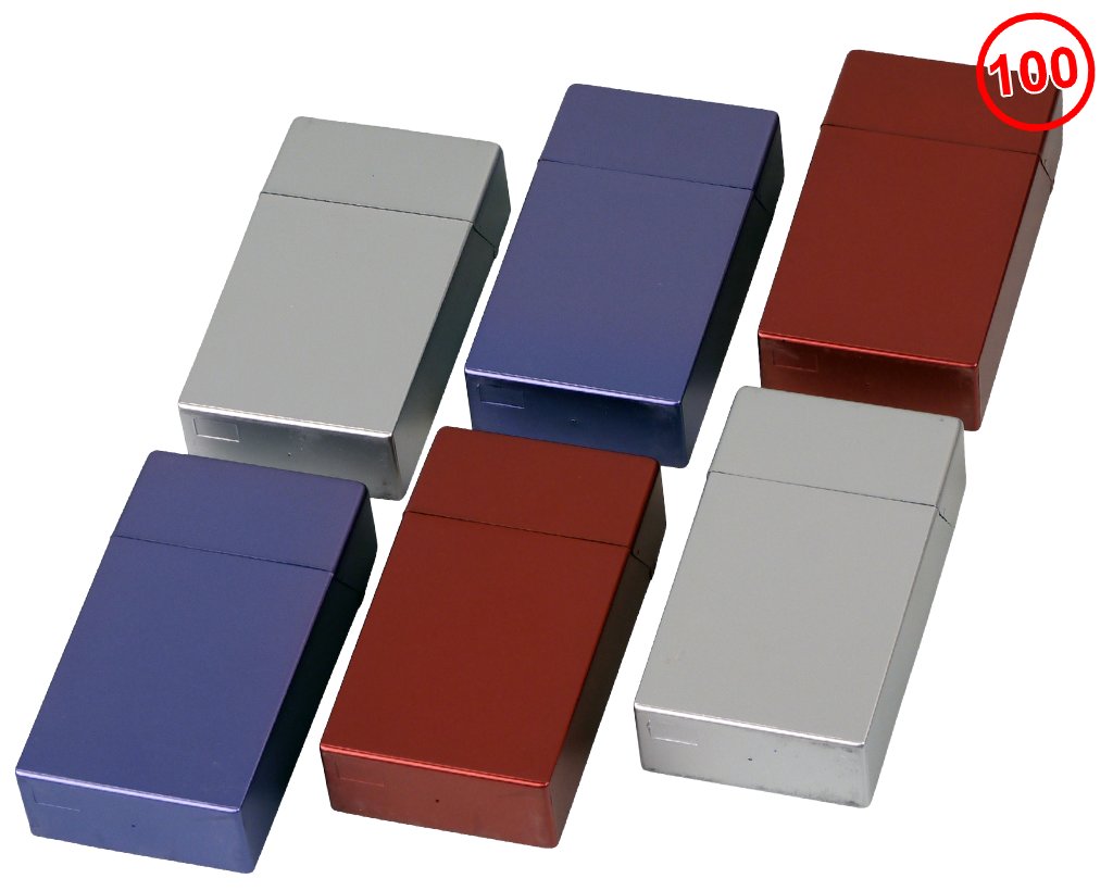 Long Zigarettenbox 100mm Metallic- verschiedene Farben