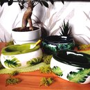 Keramik Windaschenbecher Dschungel 15cm - verschiedene Motive