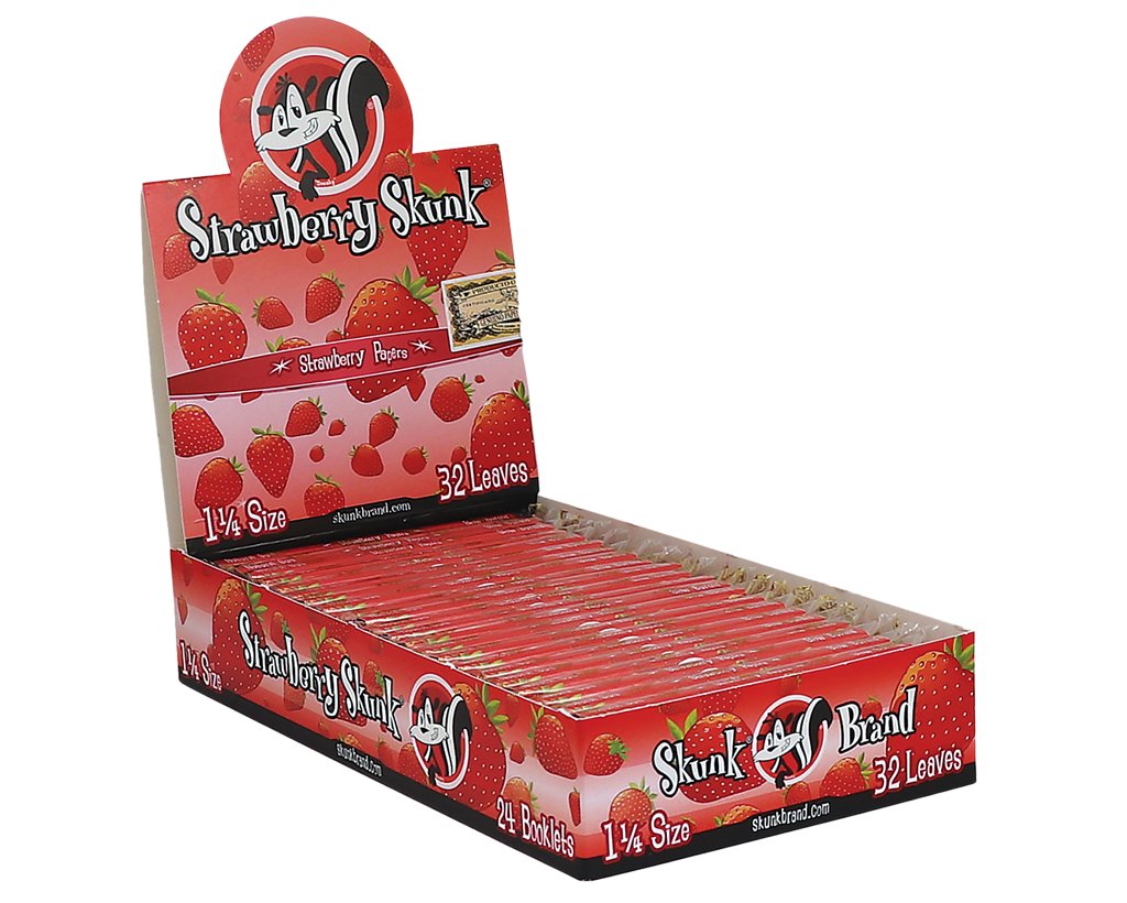 Skunk Brand Papers 1 1/4 Strawberry Skunk - 6 Heftchen