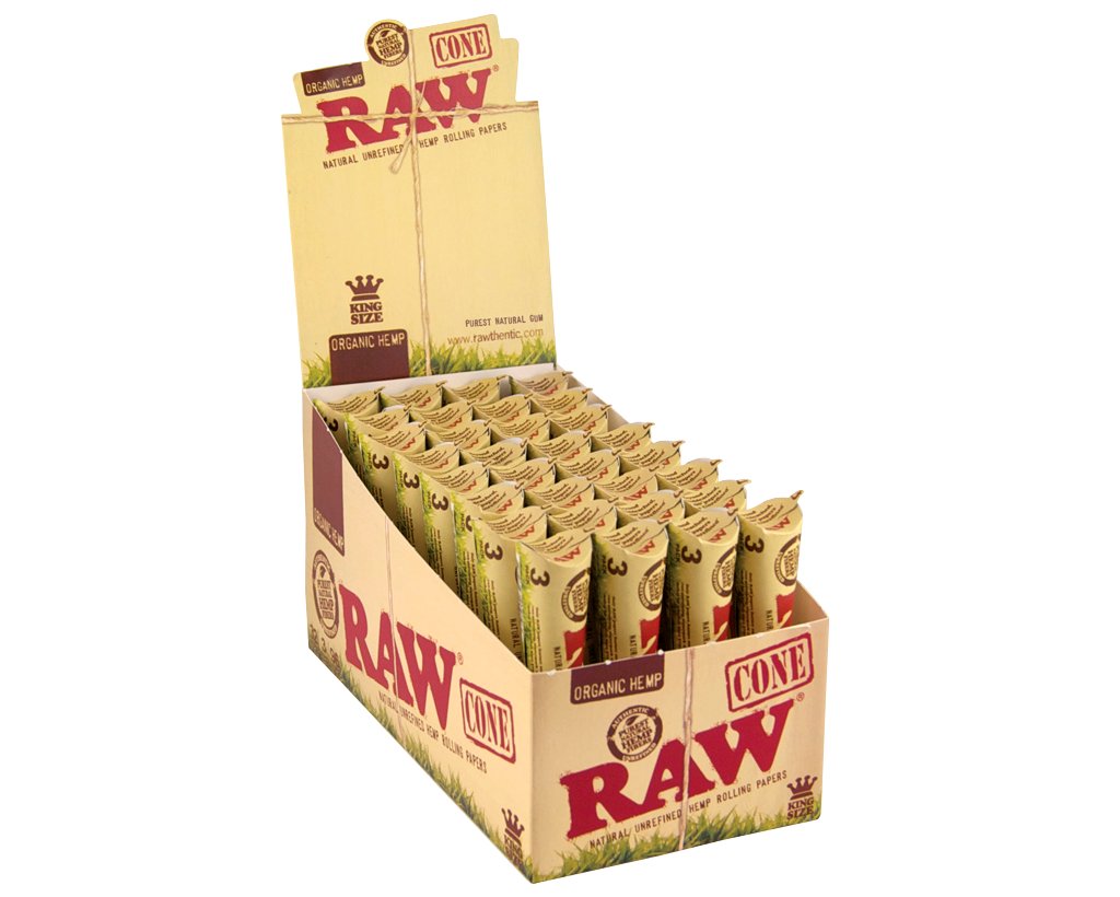 RAW Organic vorgerollte Cones King Size - 8 Packungen