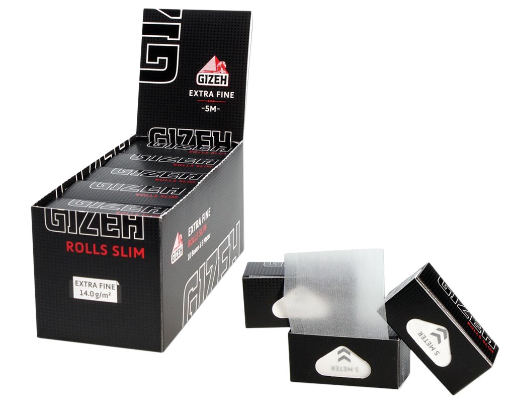 GIZEH Black Extra Fine Rolls Slim - 5 Packungen