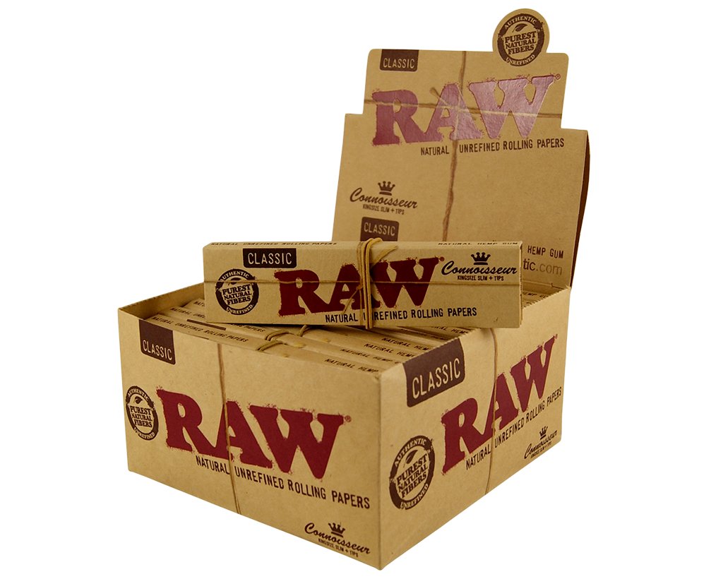 RAW Classic Connoisseur King Size Slim + Tips - 12 Heftchen