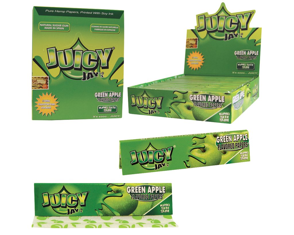 Juicy Jay´s King Size Slim Green Apple - 6 Heftchen