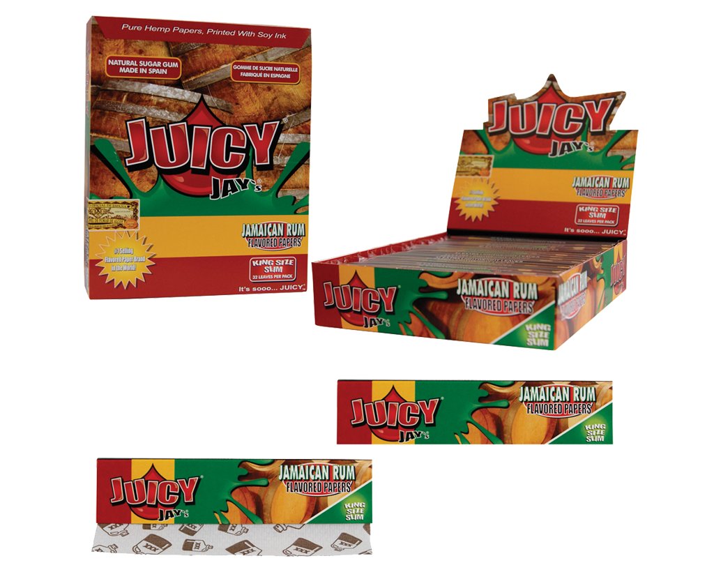 Juicy Jay´s King Size Slim Jamaican Rum - 1 Box