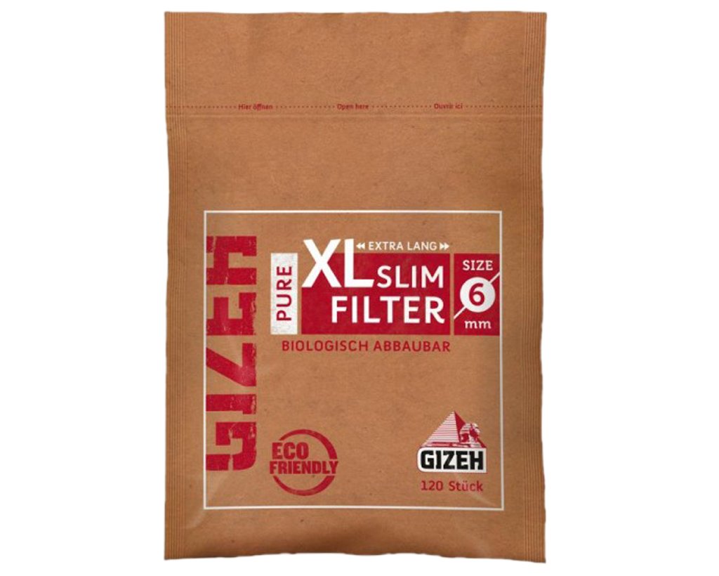 GIZEH Pure XL Drehfilter Slim 6mm - 5 Packungen