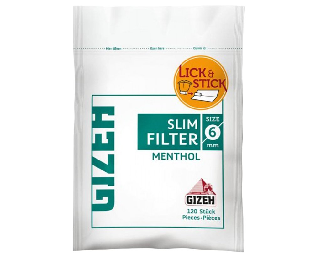 GIZEH Menthol Drehfilter Slim 6mm - 5 Packungen
