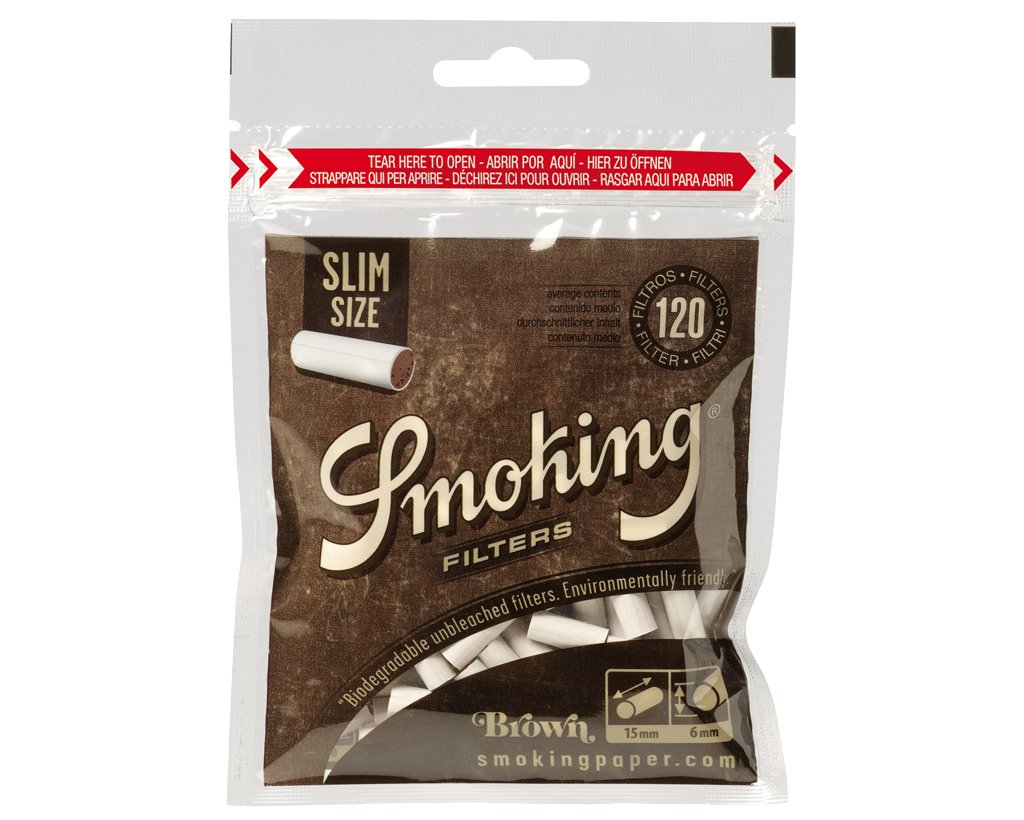 Smoking Brown Zigarettenfilter Slim 6mm - 5 Packungen