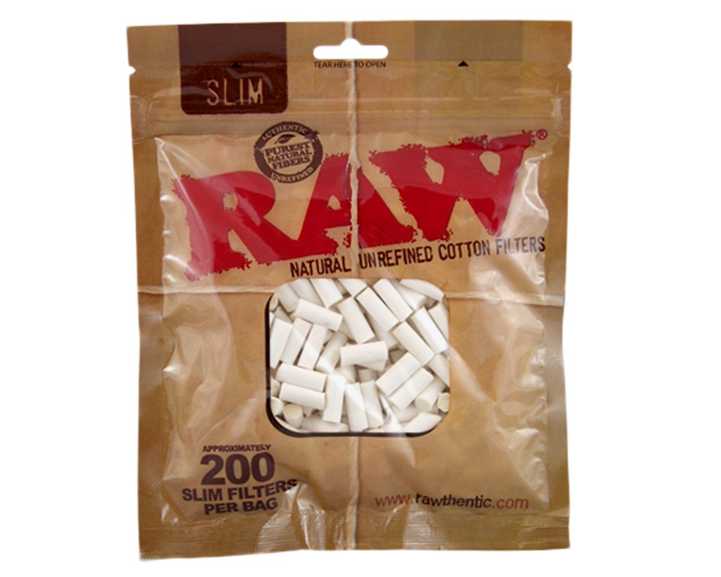 RAW Zigarettenfilter aus Baumwolle Slim 6mm - 5 Packungen