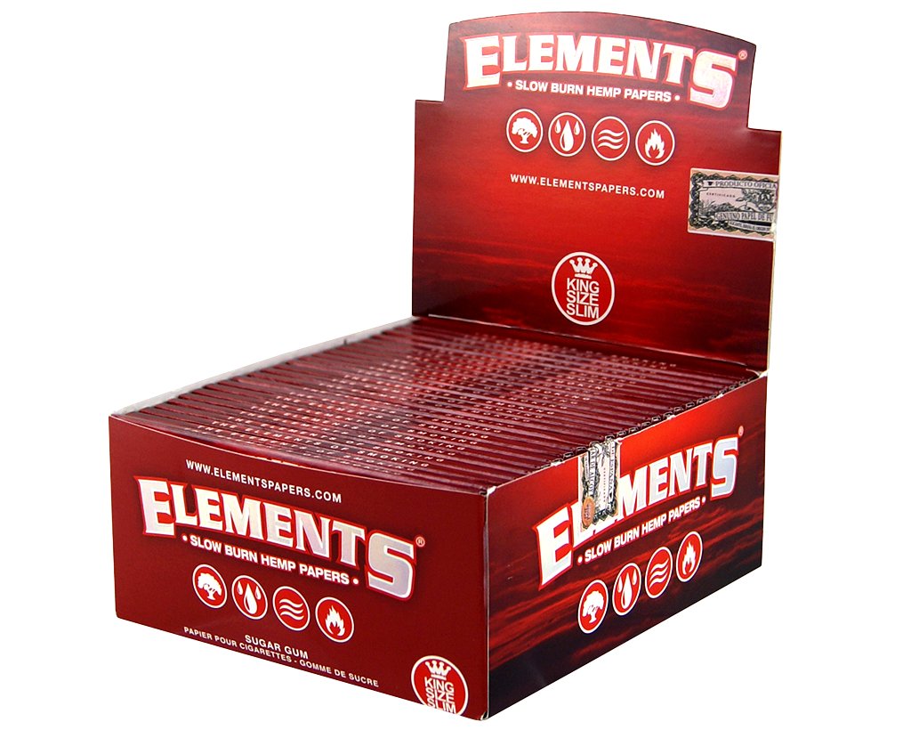 Elements Red Papers King Size Slim - 10 Heftchen