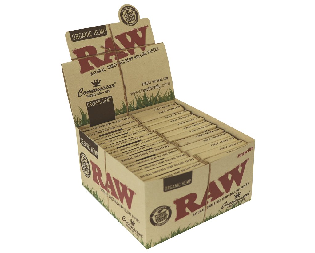 RAW Organic Connoisseur King Size Slim + Tips - 12 Heftchen