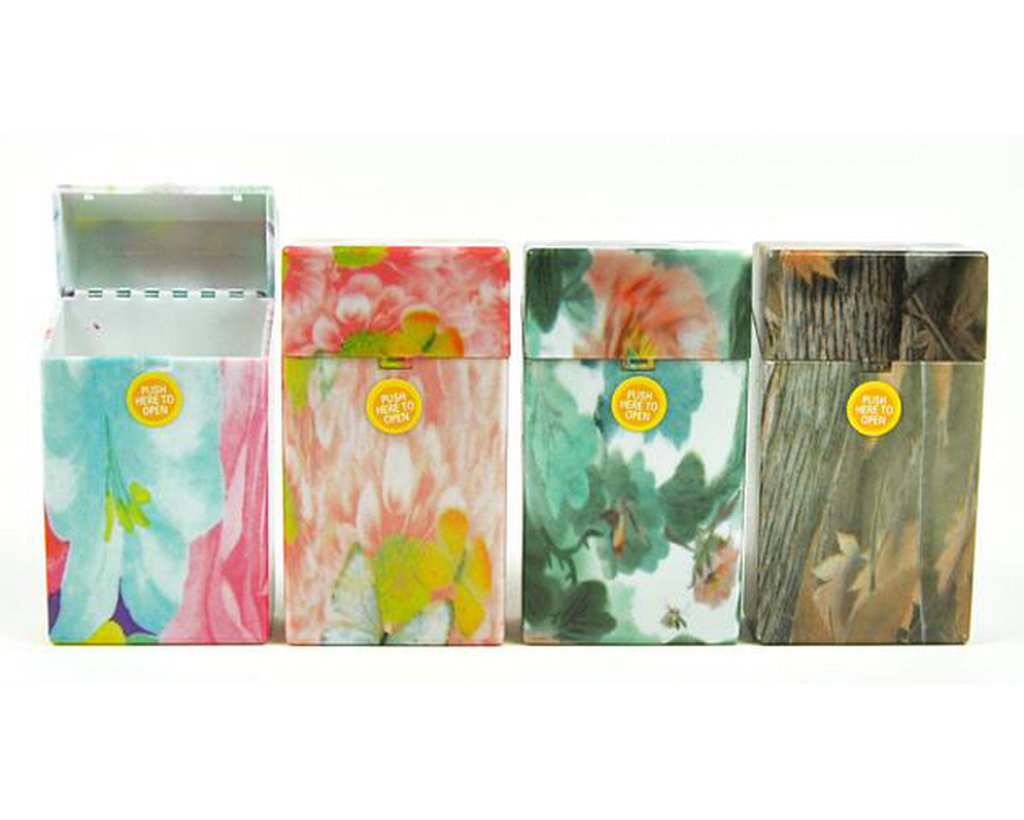 Zigarettenbox Floral - verschiedene Farben