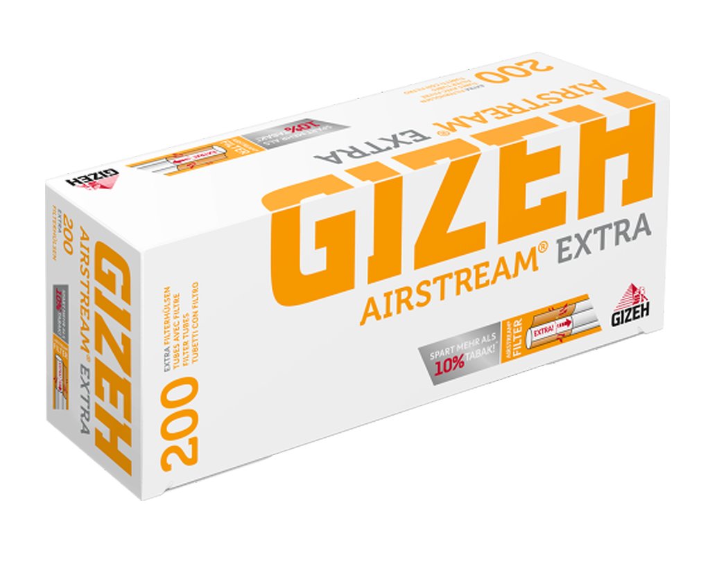 GIZEH Airstream Extra Filterhülsen 84mm 200er Pack - 5 Boxen