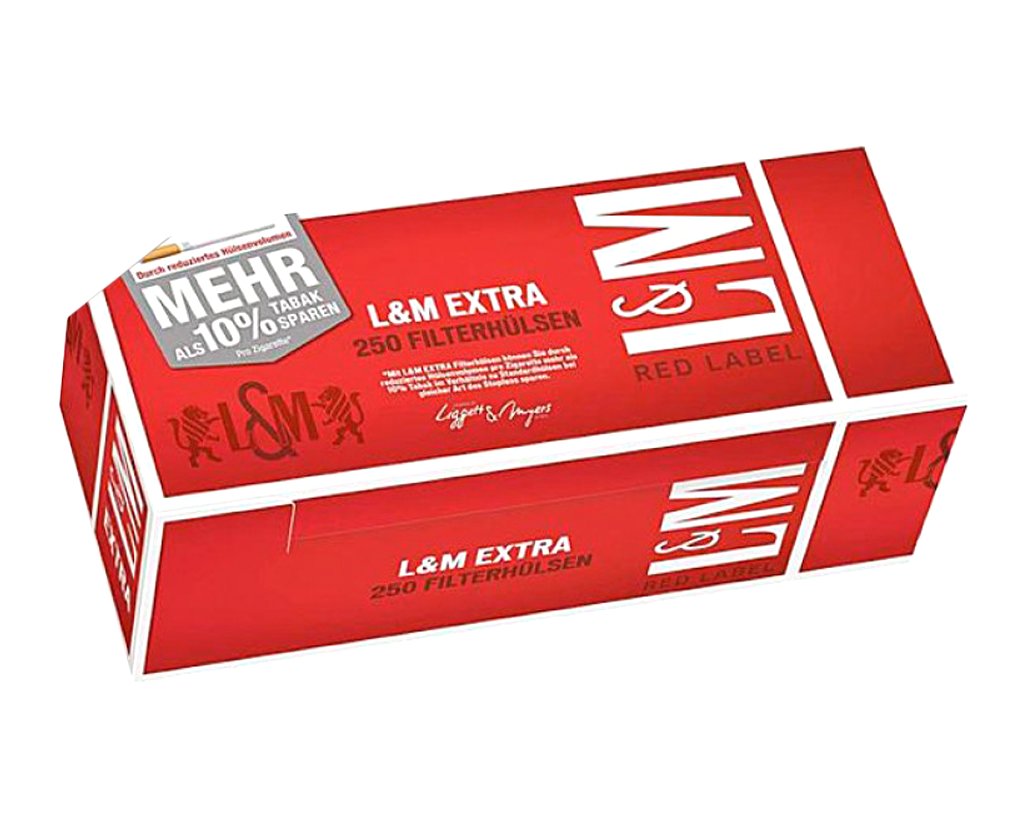 L&M Extra Red Label Filterhülsen 250er Pack - 5 Boxen